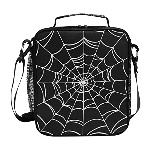 Goth Spider Web Lunch Box Halloween Insulated Lunch Bag Reusable Cooler Lunch Tote Bag Portable Lunch Bag With Shoulder Strap For Boys Girls Women Men School Work Outing #TOP20