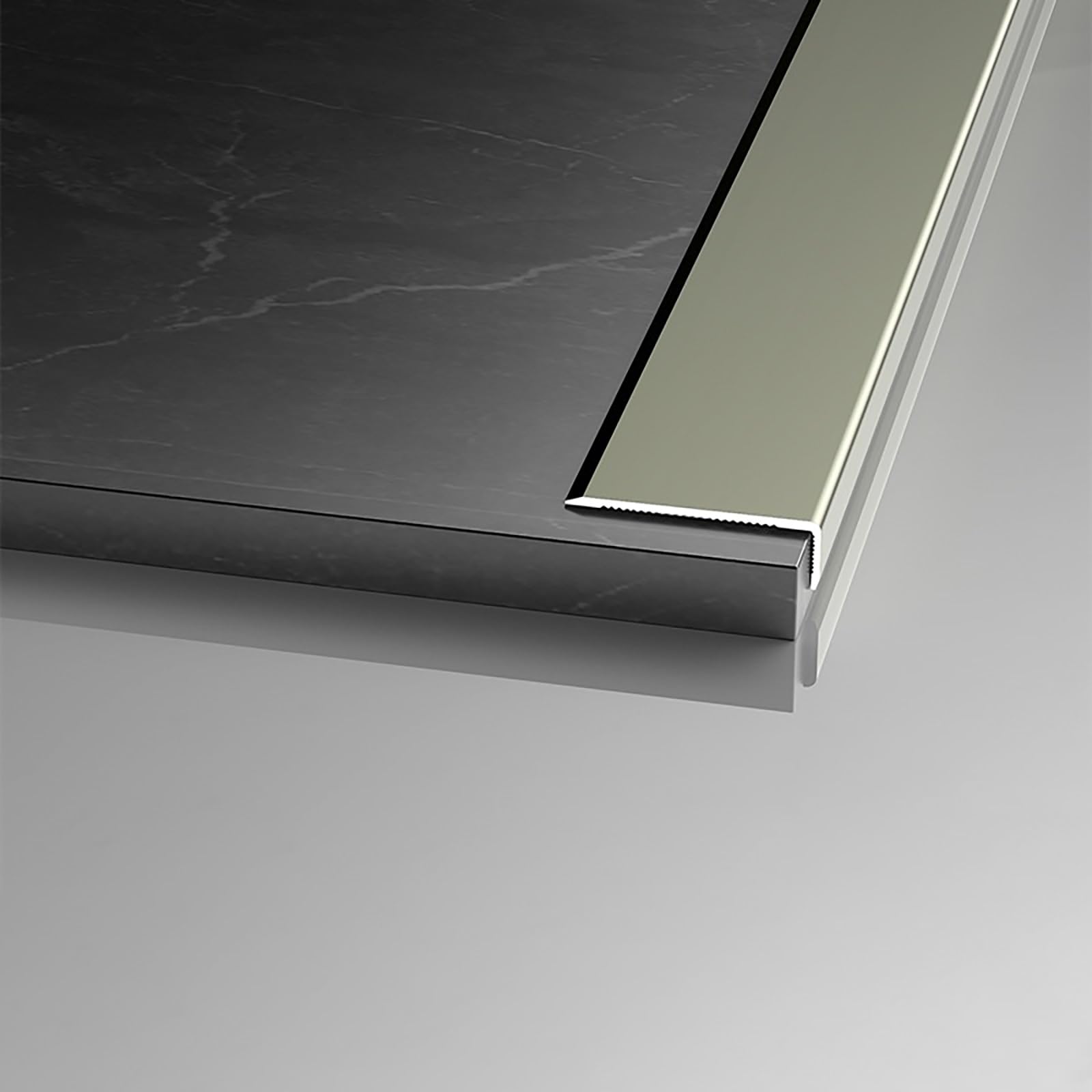 Molduras de aluminio para azulejos que protegen cantos contra golpes cotidianos