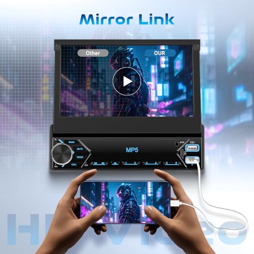Driauto Single Din Flip Out Car Stereo 7 Inch - Image 3