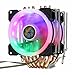 Feixunfan Chłodnica procesora RGB LED CPU Radiator Cooler 6 Heatpipe 4-pinowy RGB 2x wentylator chłodzący procesor wentylator chłodzący (kolor: czarny, rozmiar: jeden rozmiar)
