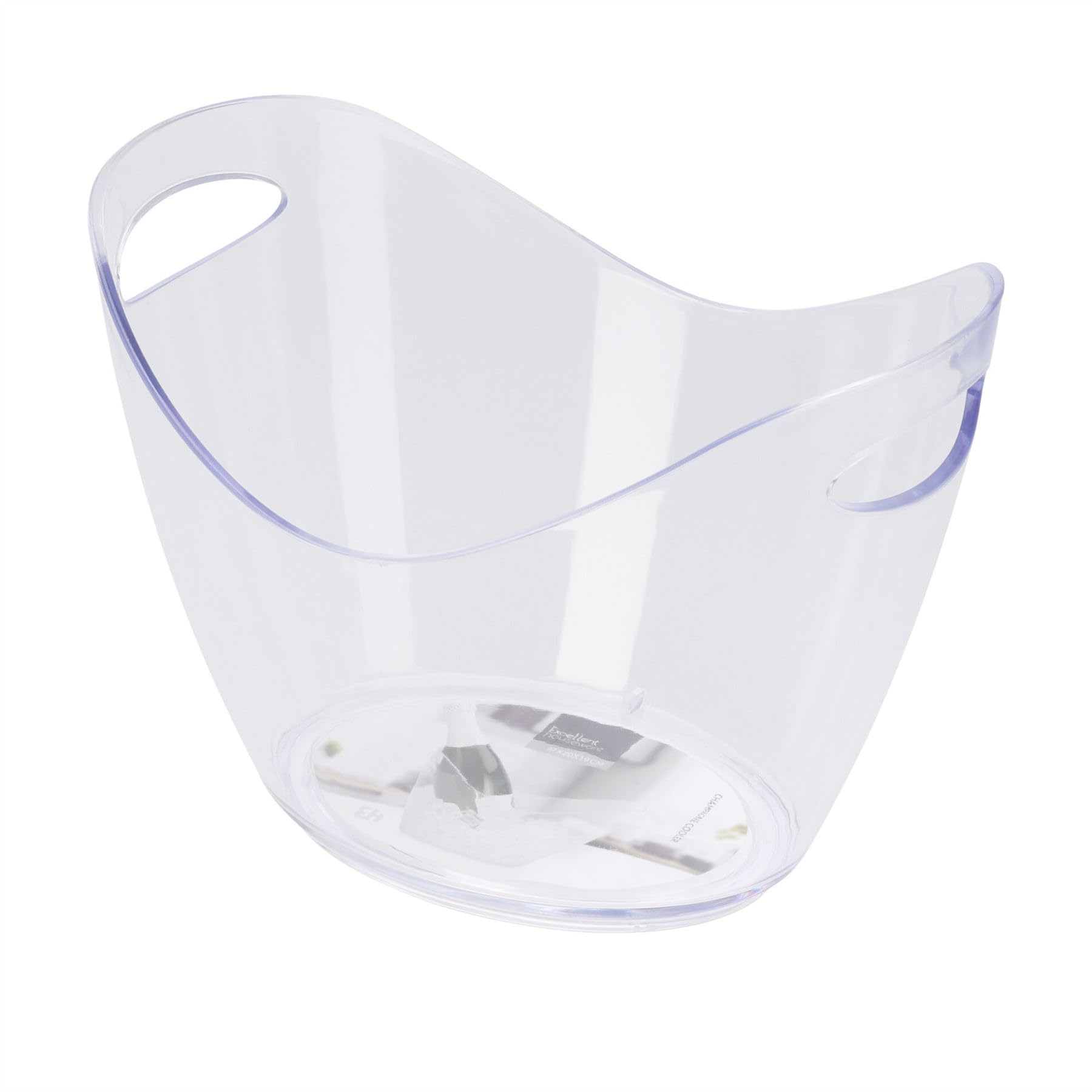 Clear Plastic Champagne Bucket with Handles | Oval Drinks Ice Bucket Party Cooler for Wine, Beer & Cans | Ideal for Celebrations, BBQs & Gatherings