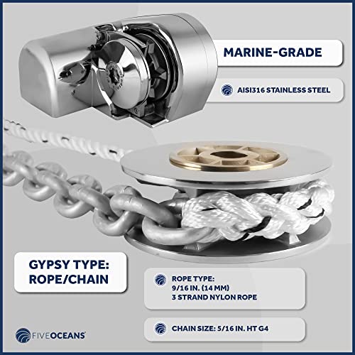 image for Five Oceans Horizontal Windlass Kit, Boat Anchor Windlass Atlantic 900