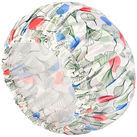 Aquior Shower Caps, Reusable Two Layer Waterproof Large Shower Cap for Women，Shower Cap for Long Thick Hair, All Hair Lengths,for Girls Spa Home Salon Use Cover