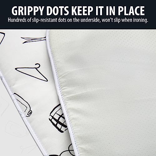 Image of Seiritex Ironing Mat, Portable Ironing Pad 39.4 x 18.9 inch Table Top Iron Board 5 in 1 Travel Ironing Blanket for Washer, Dryer, Counter top, White