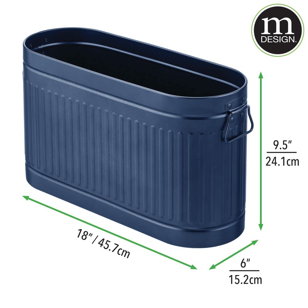 mDesign Ersatzrollenhalter für 6 Rollen Toilettenpapier – geräumiger Klopapierhalter im Retro-Design aus Metall – stilvolle Toilettenpapier Aufbewahrung für das Bad oder Gäste-WC – blau