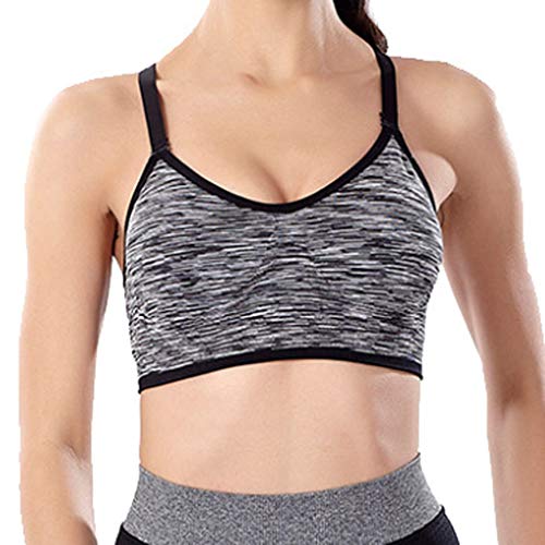 Preisvergleich Produktbild TOPKAL Damen Frühling Bedruckter Stoßsicherer, Ringfreier Yoga-Unterwäsche-Lauf-BH-Oberteil Lässig Gepolstertes Tank Mode 2020