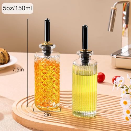 Image of gegewawa 2pcs Glass Coffee Syrup Dispenser Bottles 5 OZ, Simple Syrup Bottles with Metal Pour Spout, Syrup Dispenser for Coffee Bar Accessories for Maple Honey Syrup Oil and Sauces