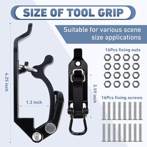 8Pack Shovel Mount for Roof Rack, Metal Rubber Clamps, Wall Mounting Brackets, Quick Release Axe Holder Mount Kit, Car Accessories for Roof Rack Truck Boats Military Equipment and Tools