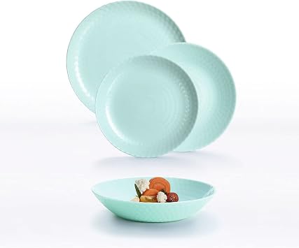 Luminarc Pampille Turquoise Opal Crockery 18 Pieces for 6 People Turquoise