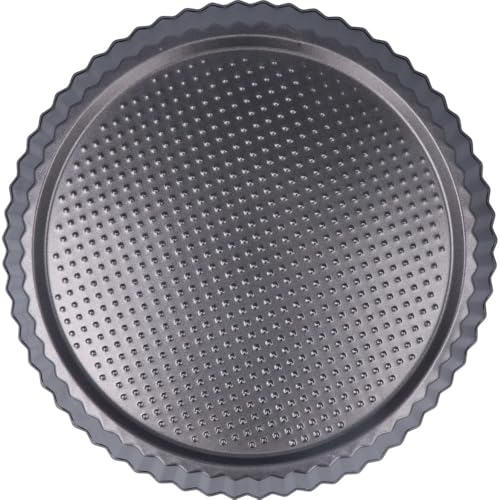 Graziano, Molde Furbo para tarta, fabricado en acero al carbono y con 7 capas de revestimiento antiadherente, ideal para hacer tartas dulces y saladas, color negro, diámetro 32 cm