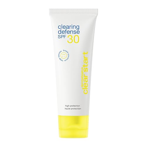 Dermalogica Clear Start Clearing Defense SPF30 (2 fl oz) Protector solar hidratante para piel propensa al acné con vitamina C, ligero y matificante,