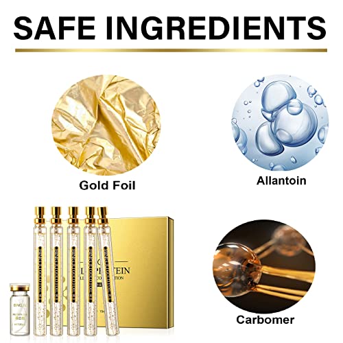 Instalift Protein Thread Lifting Set, Soluble Protein Thread And Nano Gold Essence Combination, Absorbable Collagen Thread For Face Lift, Reverse Collagen Serum For Face, Smoothing Firming Moisturizing Hyaluronic Skin Care (With 5 Essence +1 Protein Thread) #TOP6