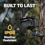 Vosker VKX Énergie solaire 4G-LTE Caméra de sécurité cellulaire extérieure - Numéro WiFi Besoins, Motion activée, Vision nocturne, SIM Carte incluse, IP65 Résistant aux intempéries, Photos & 15s Demandes de vidéo (2 Boîte)