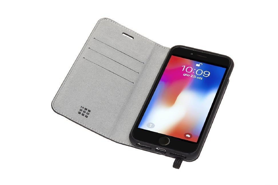 Moleskine iPhone Case - Classic Soft-Touch Case in Notebook Style - Protective Cover for iPhone 6 6S 7 8 - Black