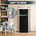 Upstreman 7.7 Cu.Ft. Refrigerator with Freezer, Double Door Fridge, Adjustable Thermostat, Large Capacity, Reversible Door Swing, Refrigerator for Apartment, Office, Dorm, Black（BD75）