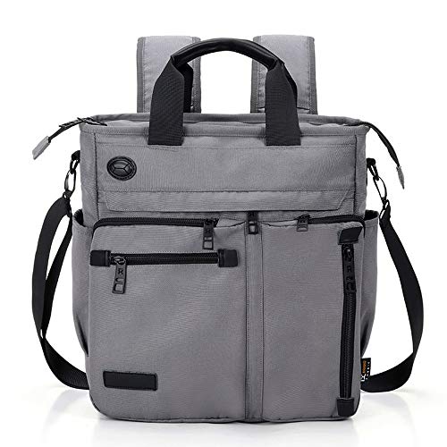 Crossbody Messenger Bag, Multifunctional Shoulder Bag, Laptop Bag for for Men and Women College School Business Sport Travel (Gray)