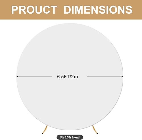 Miniatura 4 de Cubierta de fondo redonda blanca de 6.5 x 6.5 pies, cubierta de fondo circular blanca de tela redonda para fotografía, fiesta, cumpleaños, boda,