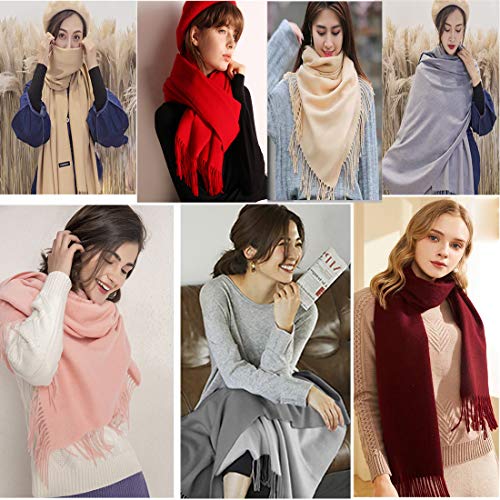 ZAMLYSYS マフラー レディース ふわふわ メンズ カシミヤタッチ 無地 上質 軽量 暖かい 春秋冬 柔らかい ロングマフラー 防寒 大判 冷房対策 やさしい肌ざわり 結婚式 通勤 パーティー 旅行 の商品画像 6