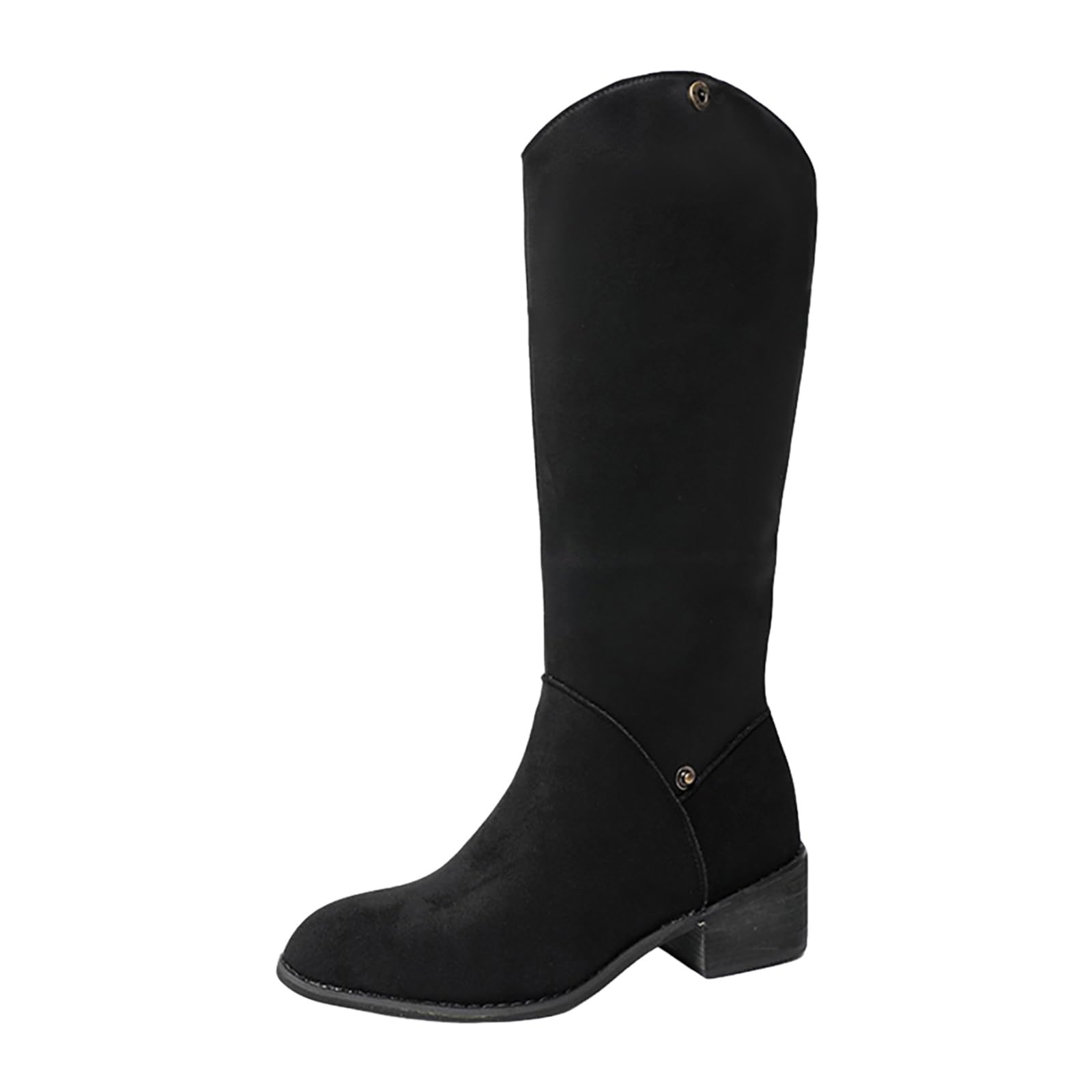 Cowboystiefel Damen Botas Altas de Ante con tacón Plano, cómodas, Informales, Elegantes y versátiles para Mujer.