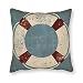 DKISEE Taie d'oreiller en toile, thème nautique, ancre de voilier, gouvernail bouée, bleu Coastal4, housse de coussin décorative pour canapé, voiture, lit, 40,6 x 40,6 cm