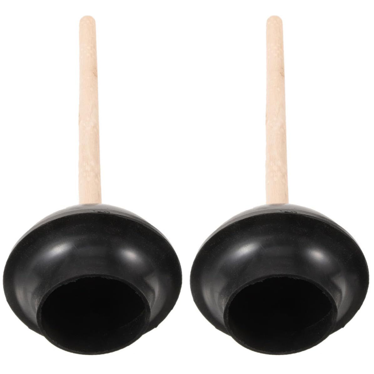 Desatascador de goma y madera en pack de 2 piezas para fregaderos domésticos