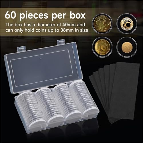 Capsulas transparentes para monedas 120 piezas miniatura 3