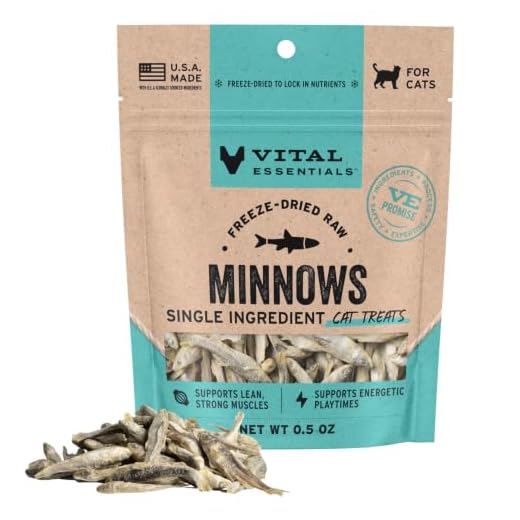 Vital Essentials Freeze Dried Minnows Cat Treats, 0.5 oz Bag