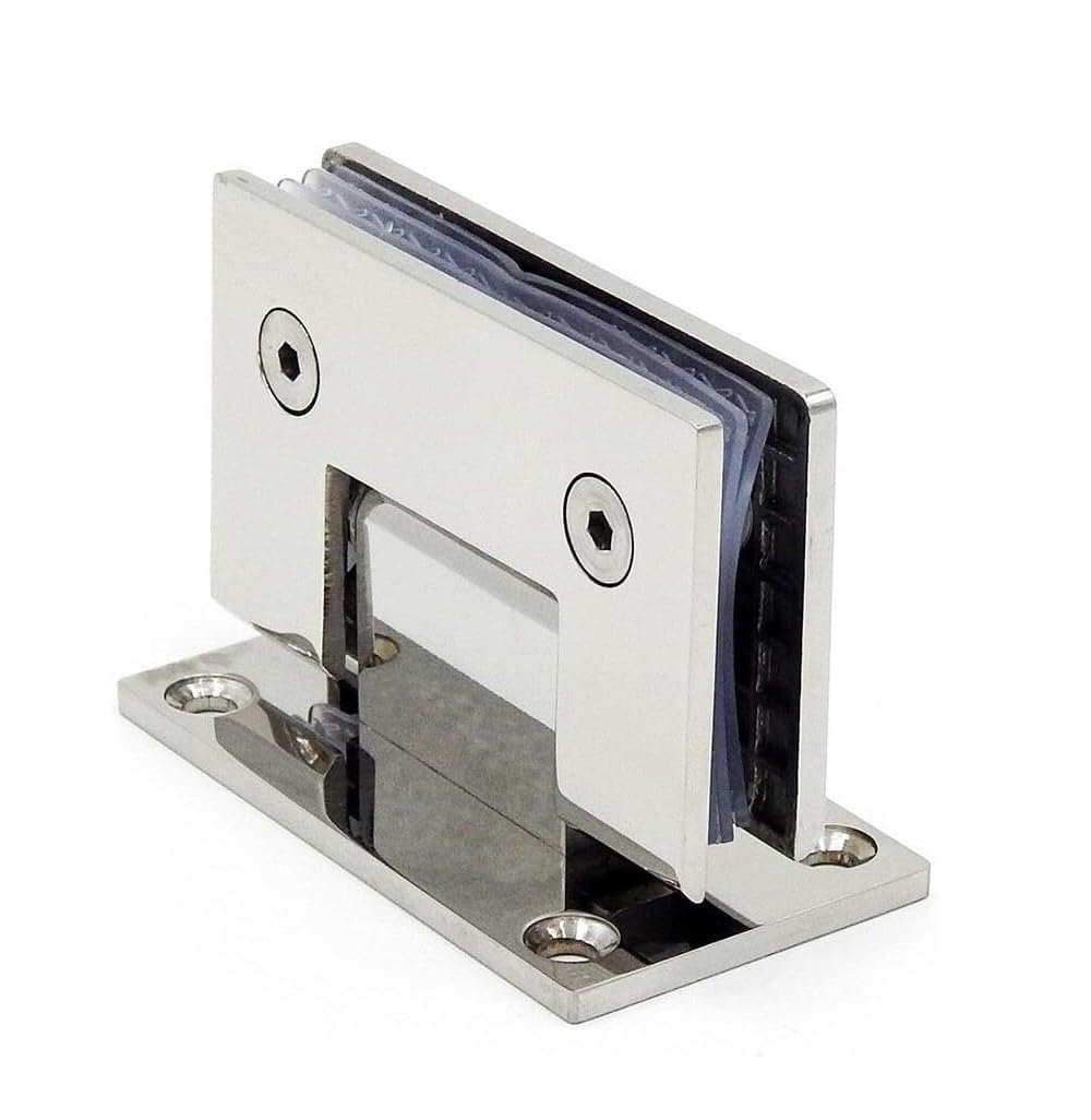 Stainless Steel Frameless Glass Door Hinge 90 Degree Clamp, 1 Pack