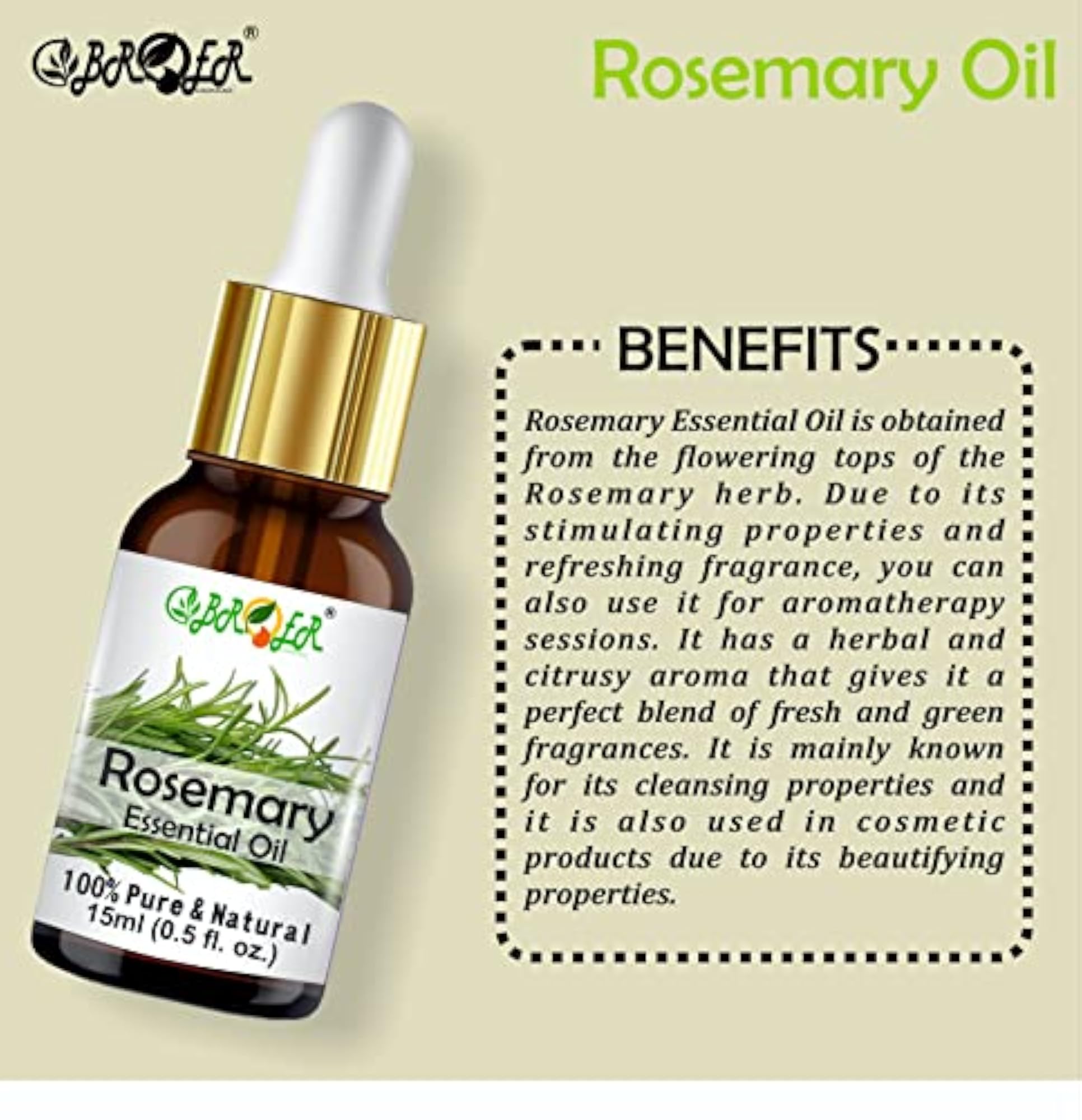 Neroli, Rosemary & Lemon Essential Oil Combo Set 15ml Each
