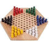 【IMPRESIÓN】Brillante color madera damas hexagonales con una variedad de impresión de color brillante, aumentar la comprensión de su hijo de color. Permítales también que tengan una infancia feliz y memorable.