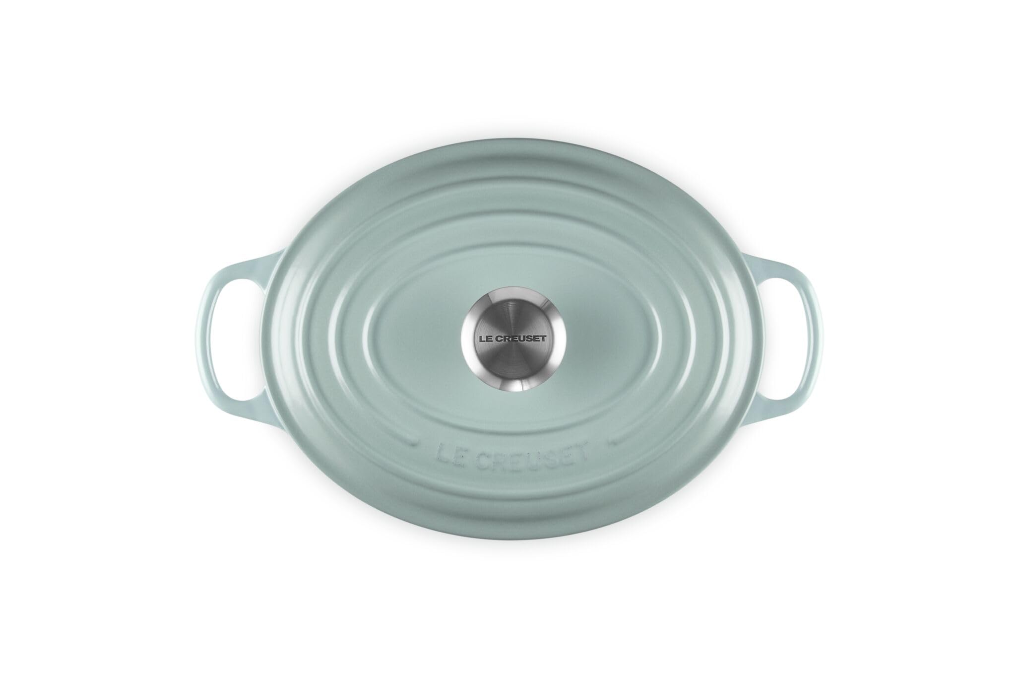 Le Creuset Signature Emaliowane żeliwne owalne naczynie do zapiekania z pokrywką, 27 cm, 4,1 l, sól morska