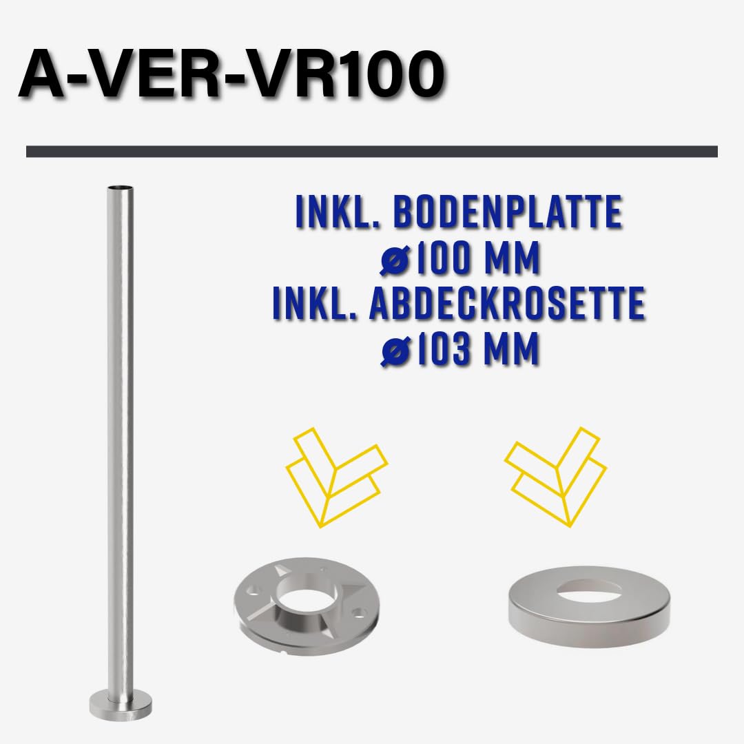 Sellon24® Pali per ringhiera in acciaio inox Ø 42,4 pali – aperto (A-VER-VR100)