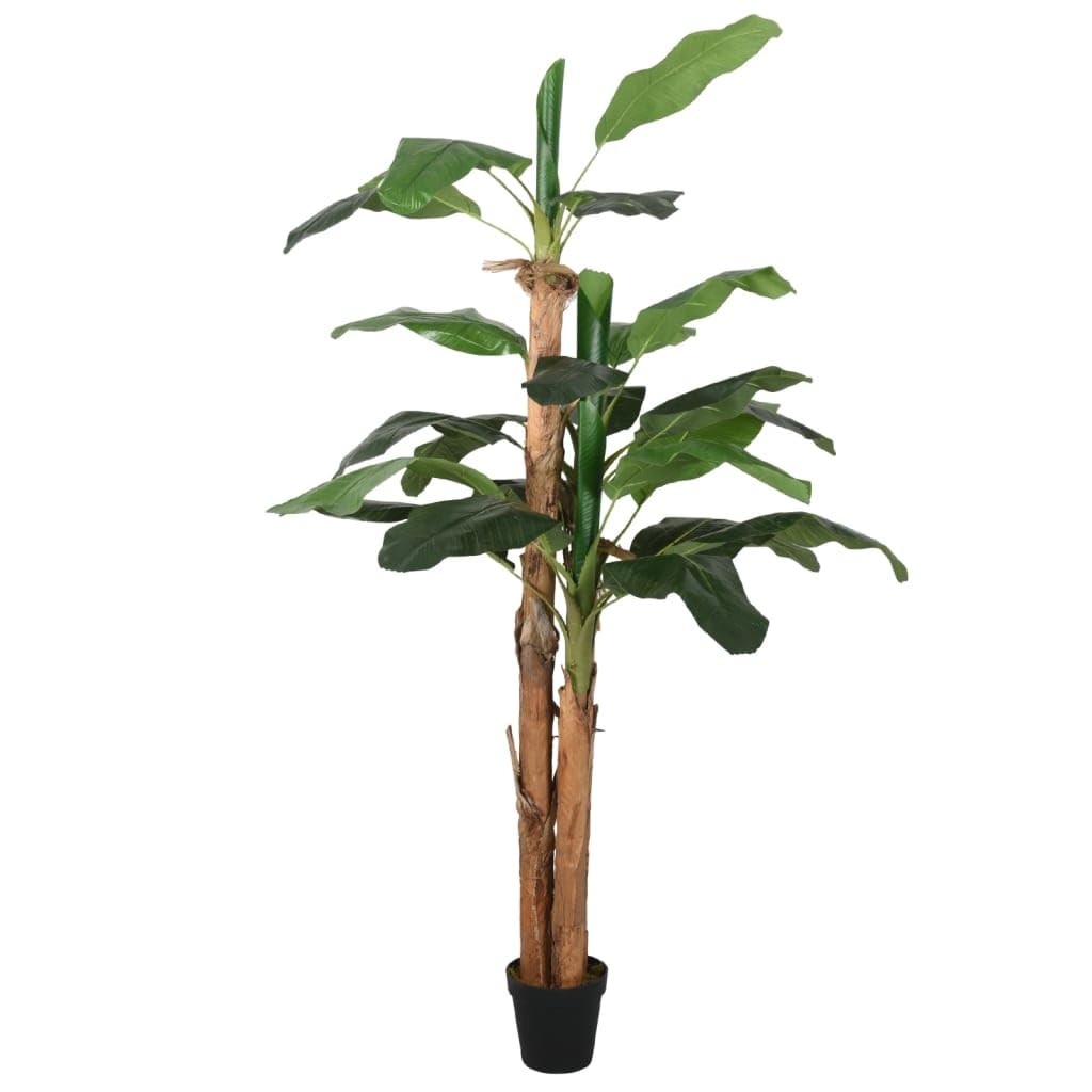 Sztuczna roślina bananowa, 150 cm, z 18 liśćmi, bambusowy pień i liście PEVA, roślina doniczkowa do salonu, biura, na taras, łatwa w pielęgnacji, zielona