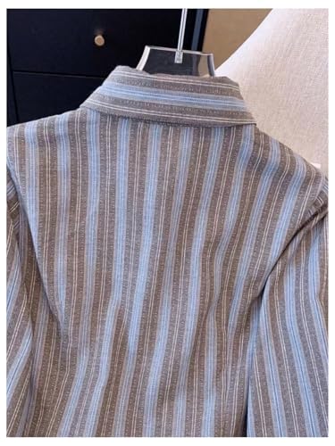 Image of SOLY HUX Women's Striped Print Button Down College Shirts Long Sleeve Tie Blouse Tops Preppy Clothes