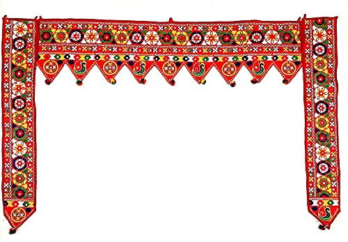 Traditional Design Glass Embroidered Work Cotton Cloth Home Door ...