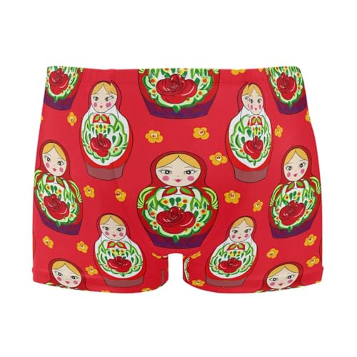 UMIRIKO Men's Swim Briefs Russian Nesting Dolls Flowers Swimsuit Swimwear Swim Trunk Square Leg for Men 3XL 202c1368