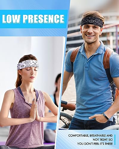 Image of 18 Pcs Sports Sweatbands for Men Women Camo Headbands Workout Non Slip Headbands Breathable Head Band Fitness Stretchy Unisex Hairband for Yoga Running Cycling Ball