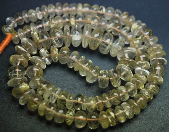 Quartz rutilé doré perles naturelles en rondelles 6-11mm pour collier et bracelet DIY