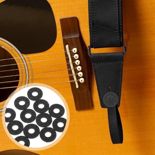 Gitarren Gurt Schlösser 12 Stück, Schwarz Gitarrengurt-Sicherungen, Silikon-Gitarrengurt-Halter, Robuste Gurtblöcke Gitarrenschutz, Gitarrengurt Sicherung