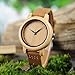 BOBO BIRD Women's Bamboo Wooden Watch with Brown Cowhide Leather Strap Analog Quartz Casual Watches