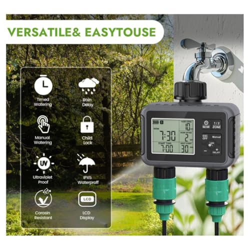 Système d'arrosage automatique de jardin avec prise programmable et écran LCD