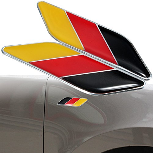 Alamor 2 Unids 3D Bandera Alemana Etiqueta Engomada De La Pegatina Emblemas Decal Decor para Coche Carro Bike Laptop