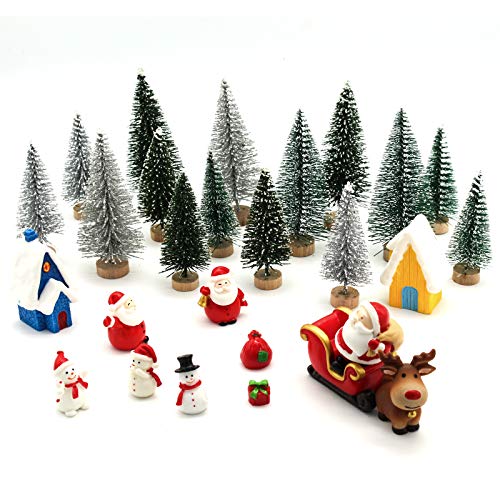 YAOZUP 27 Stück Weihnachten Miniatur Ornament kit, Weihnachtsfiguren...