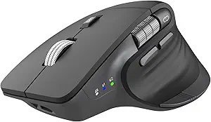 Wireless Bluetooth Mouse, Ergonomic Rechargeable Silent Mouse with Multi-Device, Adjustable DPI, Flying Scroll & Thumb Wheel, Bluetooth Mice for Laptop, Computer, Tablet, Smartphone (Black)