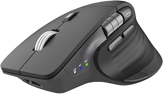 CITLLA Ergonomic Bluetooth Mouse for Laptop, Rechargeable Wireless Mouse with Multi-Device Switching, Silent Click, Flying Scroll & Thumb Wheel, 4800 DPI for PC, Mac, Tablet and Phone (Black) - Amazon product rated Grade A