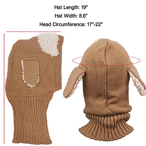 Baby Girls Boys Winter Hat Scarf Earflap Hood Scarves Skull Caps Coffee One Size #TOP5