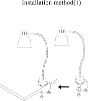 Vista 6 de Lámpara de calor de alimentos de una sola bombilla con abrazadera Calentador de alimentos Luz de calentamiento infrarroja para restaurante