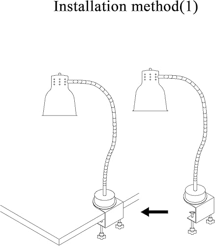 Miniatura 6 de Lámpara de calor de alimentos de una sola bombilla con abrazadera Calentador de alimentos Luz de calentamiento infrarroja para restaurante de