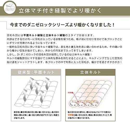 羽毛 掛け布団 ダブルロングサイズ 190×210cm 【ダウンキルトカバーコーナープルーフ】 グレー DZ100007-307GY