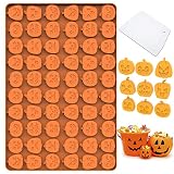 Halloween Candy Mold, Silicone Molds with 60 Mini Pumpkin Cavity, Trick or Treat Molds for Halloween